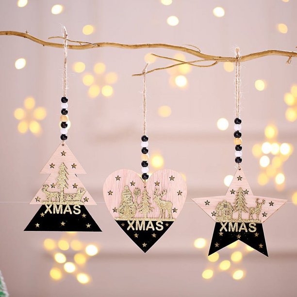 Fiudx Ofertas Flash Del Día Decoraciones Navideñas Colgantes Para Árboles De Navidad Colgantes Para Puertas Y Ventanas De Madera