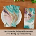 thumbnail image 6 of 1 Pack 20'' x20" Satin Table Napkins Dinner Napkins for wedding Party Decoration events Teal Swirling Marble Pattern, 6 of 6