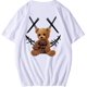 thumbnail image 2 of playera de manga corta con cuello redondo y estampado de oso para hombre Blanco XXL Blanco XXL Xishao ropa, 2 of 2
