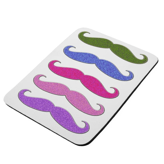 Colorful Sparkle Mustache Collection - KuzmarK Mousepad / Hot Pad / Trivet