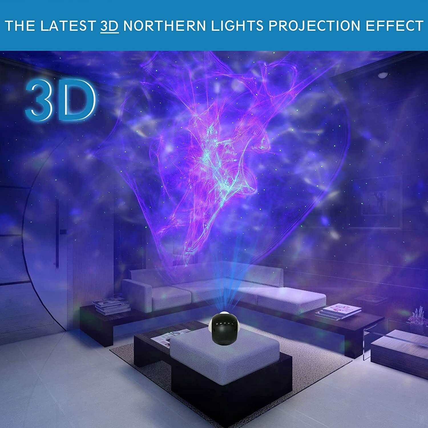 EpicGadget 3D Aurora Galaxy Star Projector - Northern Lights Nebula Cloud Projector with Remote Control Night Light for Bedroom/Game Room/Party/Bar/Home Decor, Perfect Gifts for Adults Kids (Black)
