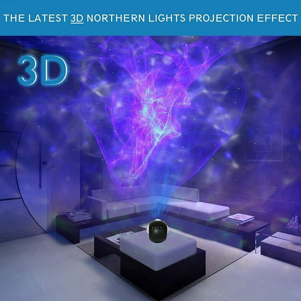 EpicGadget 3D Aurora Galaxy Star Projector - Northern Lights Nebula Cloud Projector with Remote Control Night Light for Room/Party/Bar/Home Perfect Gifts for Adults Kids (Black) -