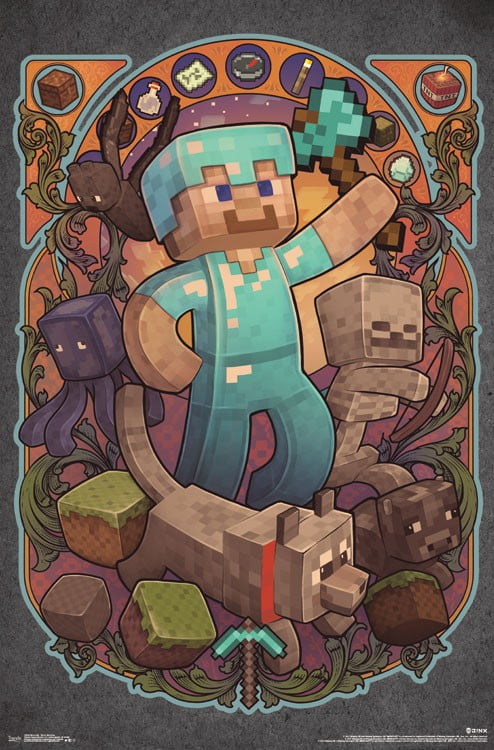 Minecraft - Steve Nouveau Poster Print (22 x 34) - Walmart.com