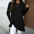 thumbnail image 2 of EDFBUYKRS Long Sleeve T Shirts for Women Dressy Casual Tops Knot Tunic Ladies Fall Clothes Blouse Black Tee for Legging M, 2 of 8