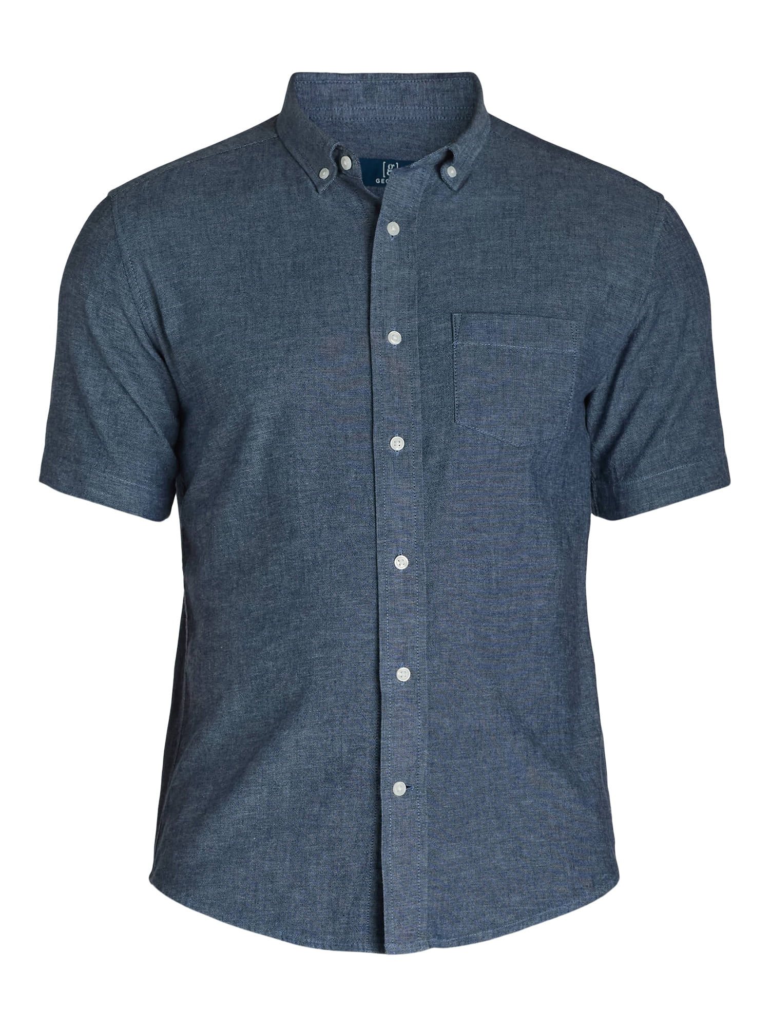 Men's & Big Men's Short Sleeve Poplin Button-Up Shirt, Sizes S-3XL