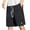 Black, variant on Busydd Mens Shorts Plus Size Shorts M-4XL Casual Solid Color Drawstring Gym Shorts Summer Loose Wide Leg Athletic Shorts Elastic Waist Knee Length Workout Shorts with Zipper Pockets