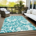 thumbnail image 6 of Addison Rugs Chantille Indoor/Outdoor Transitional Floral Teal Washable Rectangle Rug, 10' x 14', 6 of 6