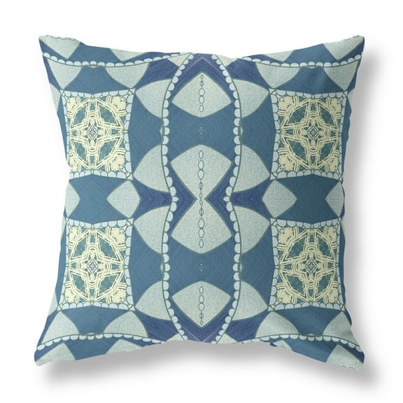 Amrita Sen Cosmic Circle Sprays Broadcloth Indoor Outdoor Zippered Pillow Blue Green Cream