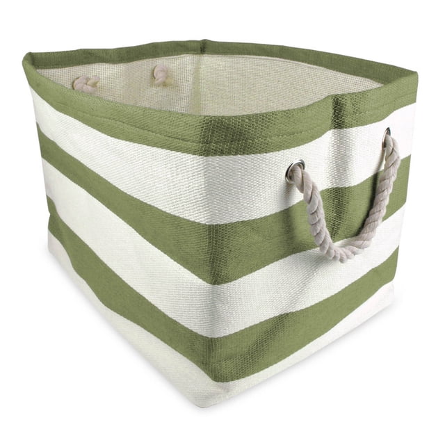 Papelera DII Raya Verde Oliva Rectángulo Grande Design Imports