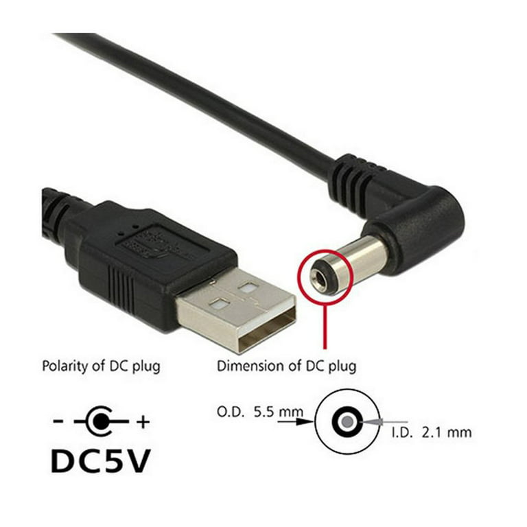 5.5*2.1mm USB to DC 3.5mm Power Cable DC Power Plug USB 5V Charger