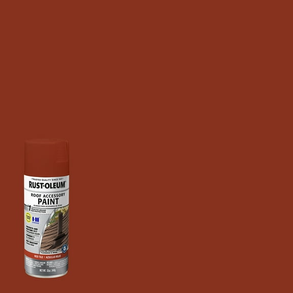 6 Pack, Red Tile , Rust-Oleum Roof Accessory Coating Satin Spray Paint- 313815, 12 oz.