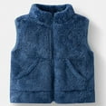 thumbnail image 2 of Toddler Puffer Vest Zipper Blue Chaleco Lightweight Solid Sleeveless Vest Jacket 5-6 Years, 2 of 5