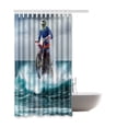 thumbnail image 2 of WOPOP Motorbike Waterproof Polyester Bathroom Shower Curtain 66x72 Inches, 2 of 2