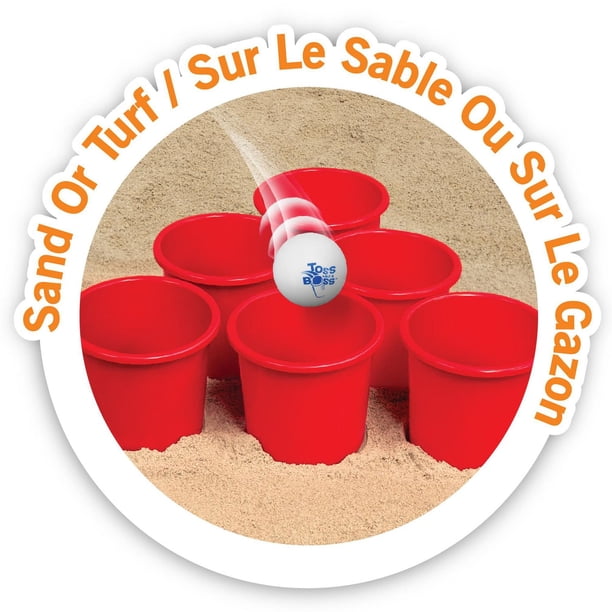 Banzai Toss Like A Boss Outdoor Giant Pong Lawn Game with