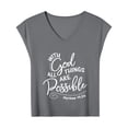 thumbnail image 4 of With God All Things Are Possible Womens T Shirts, Short Sleeve V-Neck Shirts Cute Fit Summer Casual Tee Tops Dark Gray 3XL, 4 of 5