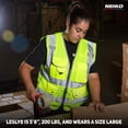 thumbnail image 6 of NEIKO Safety Vest with Pockets, 9 Pocket, High Visibility Vest, Reflective Strips, Zipper Front, Reflective Vest For Men & Women, Work Vest, Security Vest, Hi Vis Neon Yellow Vest 4XL 54056A, 6 of 7