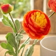 thumbnail image 3 of 3-Head Artificial Ranunculus Flowers with Velvet Texture, Realistic Faux Bloom Stems for Wedding Bouquet Home Vase Table Centerpiece Decor Red, 3 of 5