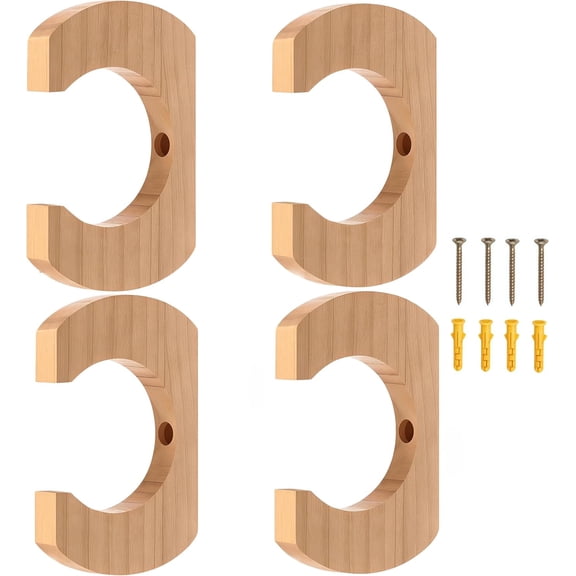 4 Pcs Paddle Hold Hanger,Wooden Oar Holder,Keeper Hanging Oar,Kayak Paddle Racks,Wall Storage Wall Decor, for Kayak Sup Canoe Dragon Boat Paddles