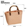 thumbnail image 2 of Bolso de playa para mujer, bolso cruzado tipo cubo, bolso Hobo hecho a mano de verano, mango de bambú, 2 of 6