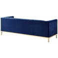 thumbnail image 5 of Maklaine Velvet Tuxedo Sofa with Y-Metal Base in Navy Blue/Gold, 5 of 9