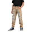 thumbnail image 3 of Krdevn Boys Distressed Denim Pants High Street Casual Trousers for Teenagers Autumn Winter Loose Fit Jeans,Fall Clothes,Size:9-10 Years, 3 of 9