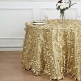 thumbnail image 4 of BalsaCircle 120" Champagne Leaf Petals Taffeta Round Tablecloth Reception Catering Decorations, 4 of 8
