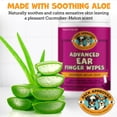 thumbnail image 3 of Advanced Pet Ear Finger Wipes for Dogs & Cats, Non-Irritating Ear Cleaner, Reduces Wax, Debris & Odor, Cucumber Melon Scent, 50ct, 3 of 6