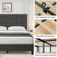 thumbnail image 4 of Jojoka Queen Size Bed Frame with Adjustable Linen Upholstered Headboard, Sturdy Metal Platform with Solid Wooden Slats Support, No Box Spring Needed, Noise-Free, Easy Assembly, Grey, 4 of 8