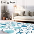 thumbnail image 2 of ODIKA 5'x7' Machine Washable Non-Slip Area Rug, Modern Seashell Mosaic Design Featuring Interlocking Nautical Motifs High Traffic Rug with Pad, Blue, 536812, 2 of 8