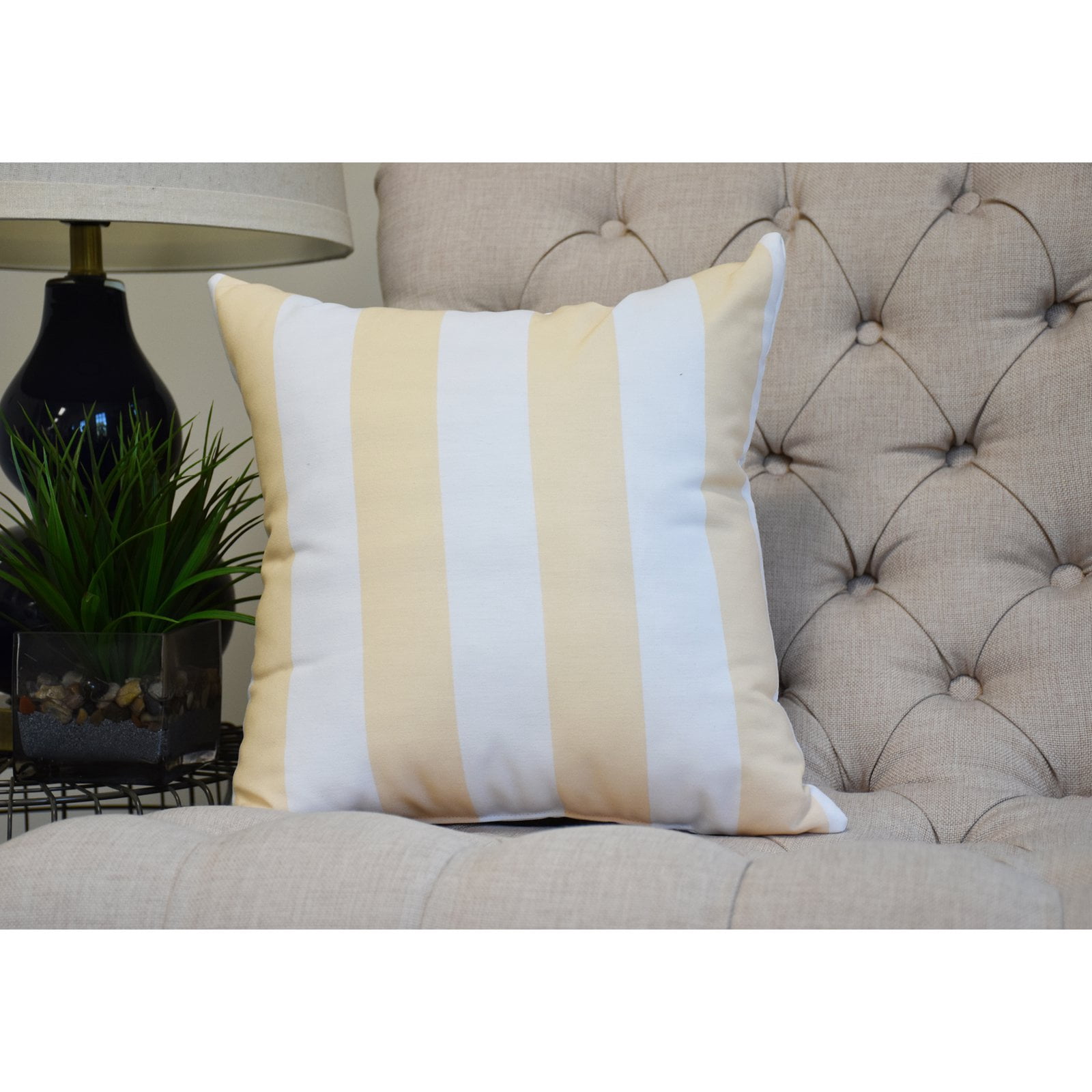 Simply Daisy, 16 x 16inch, Rugby Stripe, Stripe Print Pillow, Blue