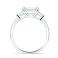 thumbnail image 6 of Emerald Cut Solitaire Trio Ring Cubic Zirconia White Gold 925 Sterling Silver, Size 8, 6 of 7