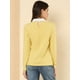 thumbnail image 5 of Disfraz de Halloween para mujer Allegra K blusa a rayas en contraste Peter Pan Amarillo L, 5 of 6