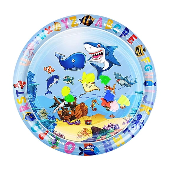 Thickened Water Mat for Cats,Big Pet Water Bed Washable Inflatable,Summer Pets Cooling Water Sensory Play Pad,Pet Playmat Cooling Mat with Inflator for Cats Dogs(25.6Inch,B)