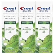 Crest 3D White Whitening Therapy Toothpaste, Spearmint Oil, 4.1 Oz (3 Pack)