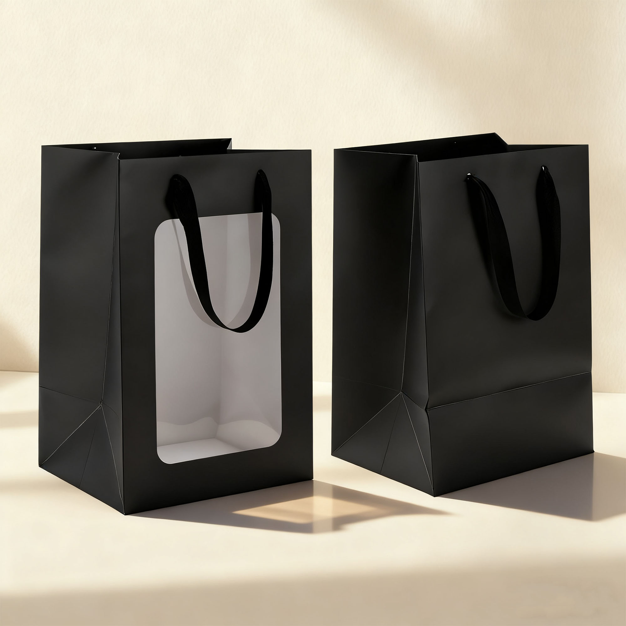Unique Bargains Handheld Gift Bags for Various Occasions 1 Pc Black Small