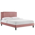 thumbnail image 2 of Modway Zahra Channel Tufted Performance Velvet Full Platform Bed in Dusty Rose, 2 of 8