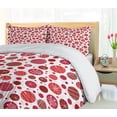 thumbnail image 4 of Ambesonne Abstract Duvet Cover Set, Circles Snowflake Motifs, 2-Calking, White Dark Pink, 4 of 6
