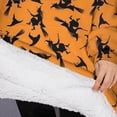 thumbnail image 3 of Oversized Wearable Blanket Hoodie,Halloween Witches on Brooms Pattern Sherpa Blanket Hoodie with Super Pockets,Super Warm Fuzzy Pullover for Women & Men, 3 of 6