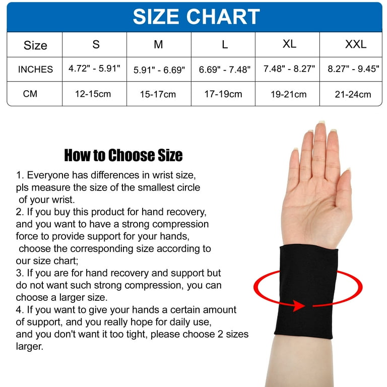 Unique Bargains 1Pair Wrist Bands Wrist Compression Sleeves Elastic Thin Wrist Brace Support Black Size M Walmart