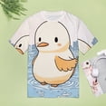 thumbnail image 4 of Fun And Playful Duck Women's T-Shirt Short Sleeve T Shirts Tops Tee Ladies Loose T, 4 of 6