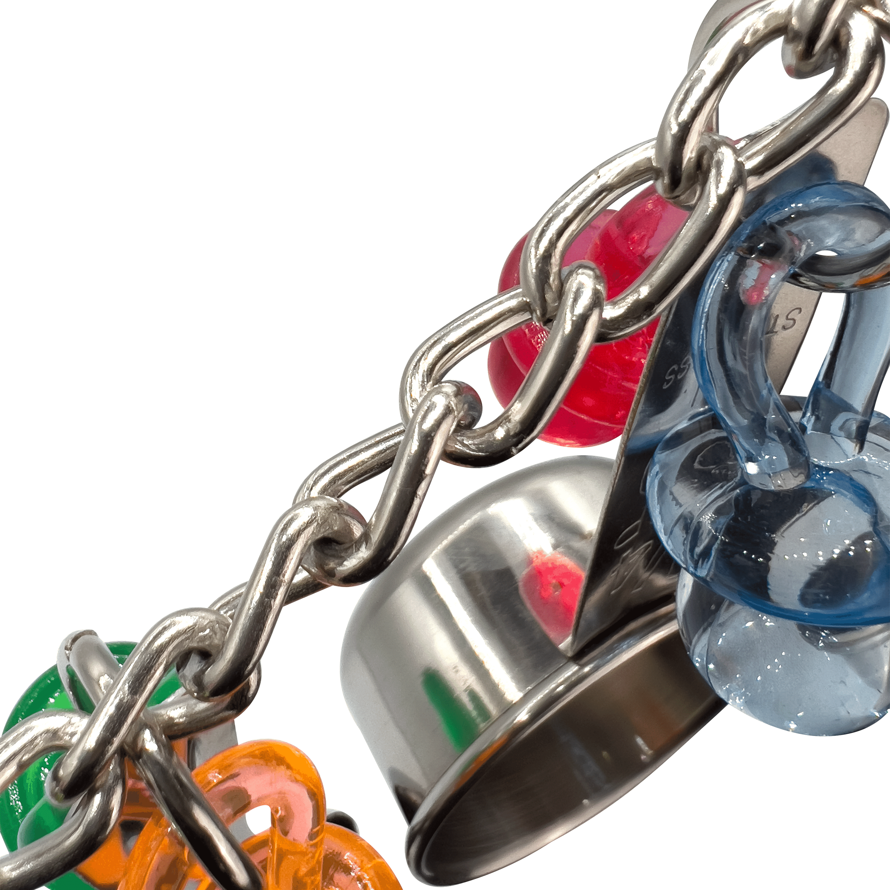 1014 Super Rattle Ringer M&M Bird Toys Noisy Stainless Steel Metal Bells