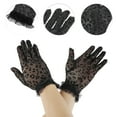 thumbnail image 2 of Unique Bargains 1 Pair Sunblock Mittens Leopard Sun Block Driving Gloves for Women Black, 2 of 5