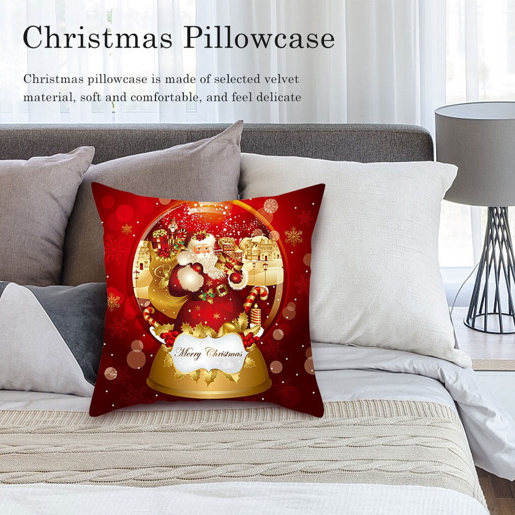 Lot De 2 Housses De Coussin 45x45 Cm - Motif Arbres De Noël En Polyester, Pour Canapé Ou Lit