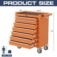 thumbnail image 6 of 7-Drawer Tool Chest,Rolling Tool Cart with Wheels,High Capacity Tool Cabinet with Locking System for Garage, Warehouse, Workshop-Orange, 6 of 7