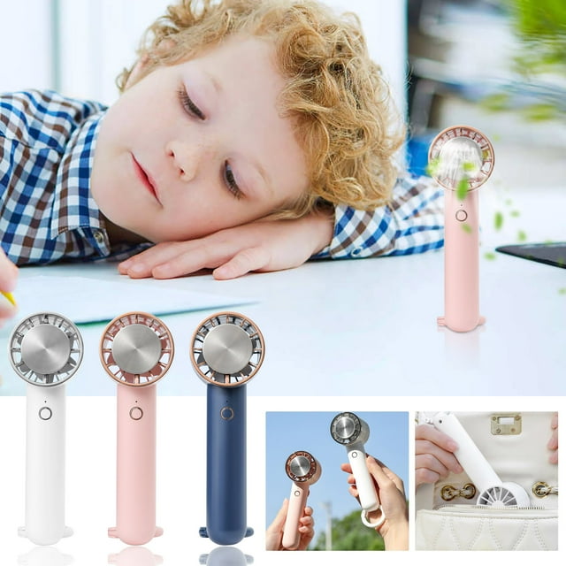 Iumwxz Portable Fan Handheld Fan. Mini Handheld Coolin Fan. Usb Charging Hanging Large Wind Light Tone Portable Handheld Small Fan Mini Fan Blue Plastic All Flyers & Lookbooks
