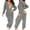 Gray, variant on 2024 Warm Sherpa Jumpsuit Women Fuzzy Cat Ear Hooded Pajamas Long Sleeve Adult Onesie Winter Fleece Rompers Sleepwear