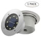 thumbnail image 1 of Lámpara solar enterrada de 8 LED con luz cálida, acero inoxidable, decorativa para jardín, resistente a la lluvia, incluye batería recargable, modo de control de luz y encendido, paquete individual., 1 of 6
