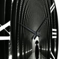 thumbnail image 3 of Designart "Timeless Passage in Black and Grey Tunnel Pointillism I" Architecture Oversized Wall Clock, 3 of 5