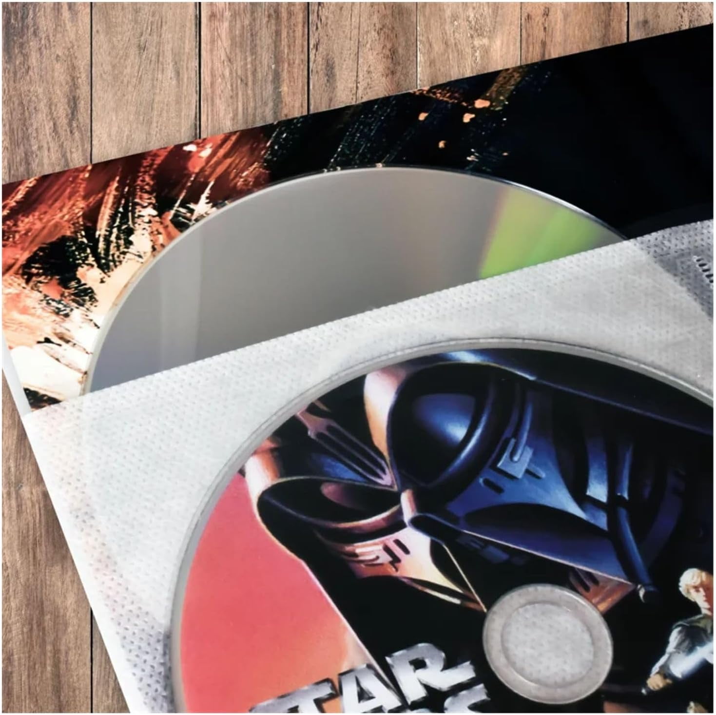 Djois® DVD Sleeves, Durable DVD Storage & Protection, Space for Cover, White Felt - 10/PK (10288)