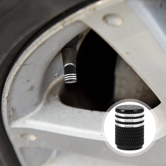 AURARMLET Universal Fit Car Tire Valve Caps Black Stainless Steel Valve Stem Covers Protective Caps